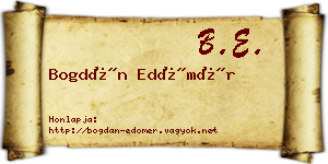 Bogdán Edömér névjegykártya